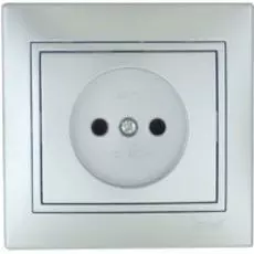 Розетка Lezard 701-1010-121 СП Мира без заземл. керам. метал. сер.