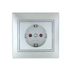 Розетка Lezard 701-1010-122 СП Мира с заземл. керам. метал. сер.