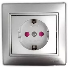 Розетка Lezard 701-1010-124 СП Мира с заземл. защ. шторки метал.