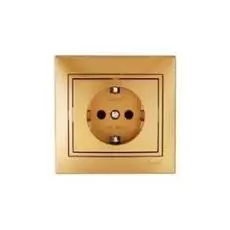 Розетка Lezard 701-1313-122 СП Мира с заземл. керам. метал. золото