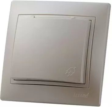Розетка Lezard 701-3030-123 Mira 1-м СП 16А IP20 с заземл. с защ. крышкой со вставкой керамика жемчуж./бел. перламутр.