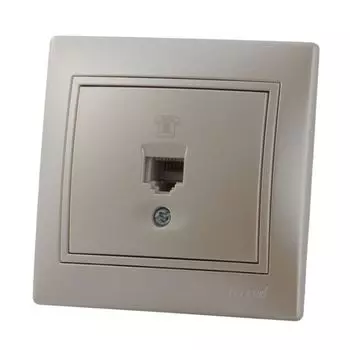 Розетка Lezard 701-3030-137 Mira телефонная 1-м СП RJ11 16А IP20 евро стандарт со вставкой жемчуж./бел. перламутр.