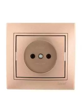 Розетка Lezard 701-3131-121 Mira 1-м СП 16А IP20 без заземл. со вставкой керамика свет. корич. перламутр.