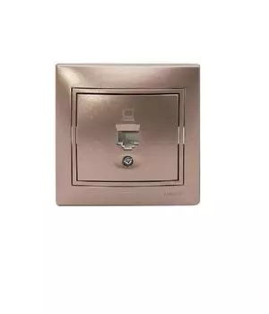 Розетка Lezard 701-3131-137 Mira телефонная 1-м СП RJ11 16А IP20 евро стандарт со вставкой свет. корич. перламутр.