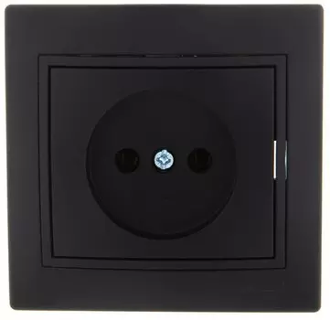 Розетка Lezard 701-4242-121 Mira 1-м СП 16А IP20 без заземл. со вставкой керамика черн. Бархат