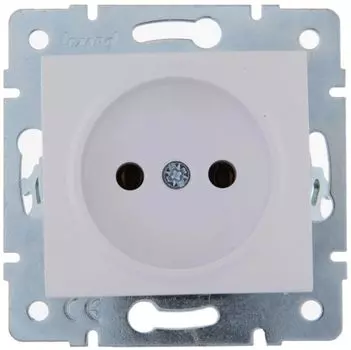 Розетка Lezard 707-0288-121B Karina 1-м СП 16А IP20 без заземл. термопласт механизм бел.