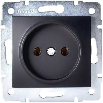 Розетка Lezard 707-4288-121B Karina 1-м СП 16А IP20 без заземл. термопласт механизм черн. Бархат