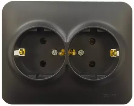 Розетка Lezard 708-4200-127B Karina Life 2-м с заземл. ПБТ черн. бархат