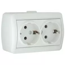 Розетка Lezard 710-0200-127 ОП Ната с заземл. керам. бел.