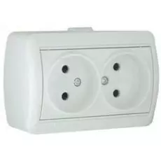 Розетка Lezard 710-0200-128 ОП Ната без заземл. керам. бел.