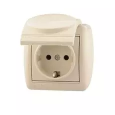 Розетка Lezard 710-0300-123 ОП Ната с заземл. с крыш. керам.