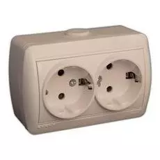 Розетка Lezard 710-0300-127 ОП Ната с заземл. керам. крем.