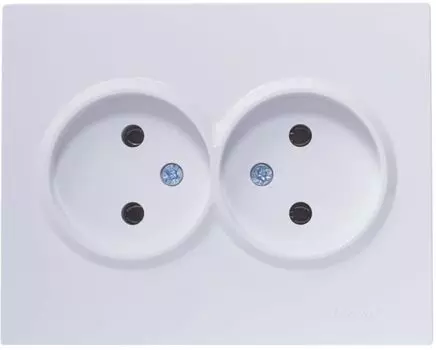Розетка Lezard 742-0200-128B VESNA 2-м СП без заземл. ПБТ бел.