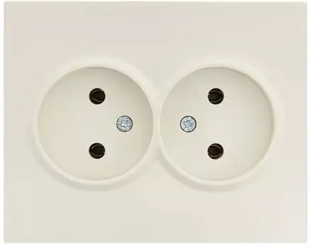 Розетка Lezard 742-0300-128B VESNA 2-м СП без заземл. ПБТ кремов.