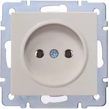 Розетка Lezard 742-0388-121B Vesna 1-м СП без заземл. ПБТ механизм крем.