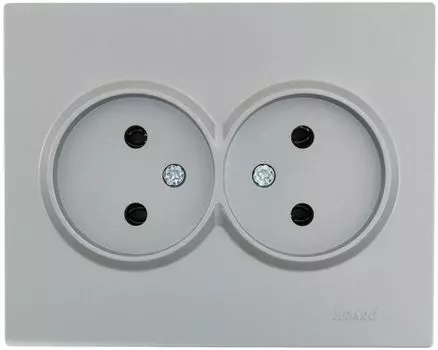 Розетка Lezard 742-3500-128B VESNA 2-м СП без заземл. ПБТ платина