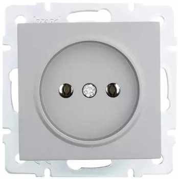 Розетка Lezard 742-3588-122B Vesna 1-м СП с заземл. ПБТ механизм платина