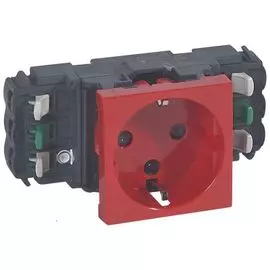 Розетка Legrand 077421 - Программа Mosaic - 2К+3, для установки в кабель-канале, автоматические клеммы, с механической блокировкой