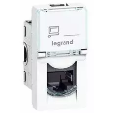 Розетка Legrand 076551 - Программа Mosaic - RJ45, категория 5е, UTP, 1 модуль, белая