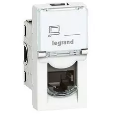 Розетка Legrand 076552 - Программа Mosaic - RJ45, категория 5е, FTP, 1 модуль, белая