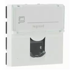 Розетка Legrand 076554 - Программа Mosaic - RJ45, категория 5е, UTP, 2 модуля, белая