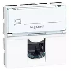 Розетка Legrand 076555 - Программа Mosaic - RJ45, категория 5е, FTP, 2 модуля, белая
