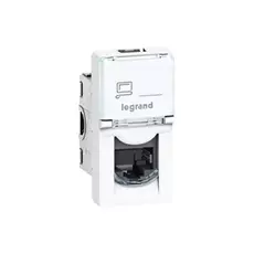 Розетка Legrand 076561 - Программа Mosaic - RJ45, категория 6, UTP, 1 модуль, белый