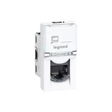 Розетка Legrand 076562 - Программа Mosaic - RJ45, категория 6, FTP, 1 модуль, белая
