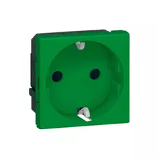 Розетка Legrand 077216 - Программа Mosaic - 2К+3, немецкий стандарт, 2 модуля, зеленая