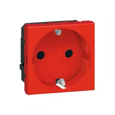 Розетка Legrand 077218 - Программа Mosaic - 2К+3, немецкий стандарт, 2 модуля, красная