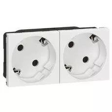 Розетка Legrand 077252 - Программа Mosaic - двухпостовая, 2К+3 под углом 45°, стандартная