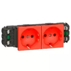 Розетка Legrand 077422 - Программа Mosaic - двухпостовая, 2К+3, для установки в кабель-канале, автоматические клеммы, с механической блокировкой