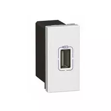 Розетка Legrand 077591 - Программа Mosaic - USB для зарядки, 1 модуль, цвет белый