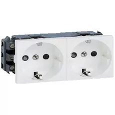 Розетка Legrand 077602 - Программа Mosaic - двухпостовая, 2К+3, для монтажа на кабель-каналах, с винтовыми зажимами