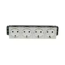 Розетка Legrand 077604 - Программа Mosaic - четырехпостовая, 2К+3, для монтажа на кабель-каналах, с винтовыми зажимами