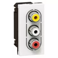 Розетка Mosaic Legrand 78754 аудио стерео, видео (3 RCA)