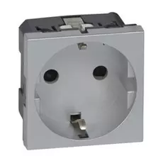 Розетка Legrand 079213 - Программа Mosaic - 2К+3, немецкий стандарт, 2 модуля, алюминий