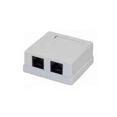 Розетка настенная Cablexpert NA214 RJ-45 кат.5e внешняя 2 порта, 110&Krone