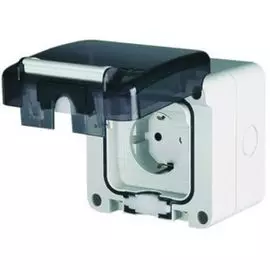 Розетка настенная DKC DIS1376407 защита IP66 с вставленной вилкой, "Quadro"