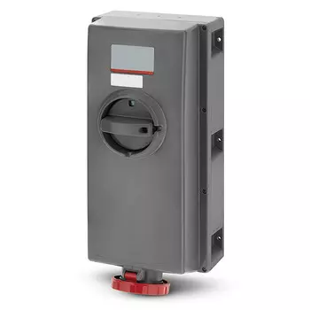 Розетка настенная DKC DIS50312586 с механической блокировкой и боковым расположением разъемаIP66 125А 3P+E 400В, "Quadro"