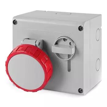 Розетка настенная DKC DIS5051687 с механической блокировкой и верхним расположением разъема IP67 16А 3P+E+N 400В, "Quadro"