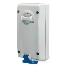 Розетка настенная DKC DIS5611683 с механической блокировкой и боковым расположением разъема IP67 16А 2P+E 230В, "Quadro"