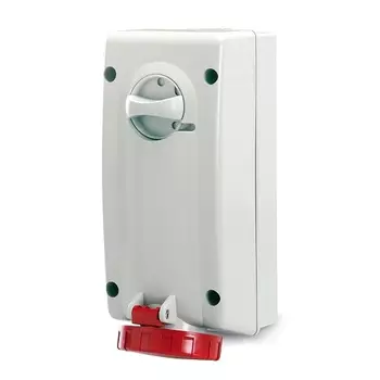 Розетка настенная DKC DIS5611687 с механической блокировкой и боковым расположением разъема IP67 16А 3P+E+N 400В, "Quadro"