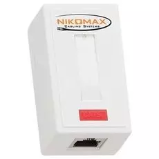 Компьютерная розетка настенная NIKOMAX NMC-WO1SD2-WT 1 порт, Кат.5e, RJ45/8P8C, 110/KRONE, T568A/B, на печатной плате, экранированная, белая