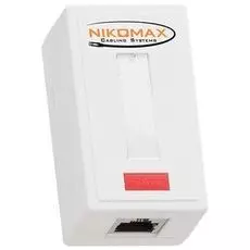Компьютерная розетка настенная NIKOMAX NMC-WO1SE2-WT 1 порт, Кат.6, RJ45/8P8C, 110/KRONE, T568A/B, на печатной плате, экранированная, белая