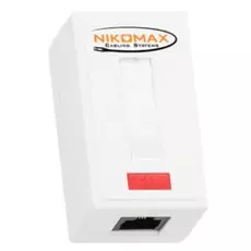 Компьютерная розетка настенная NIKOMAX NMC-WO1UD2-WT 1 порт, Кат.5e, RJ45/8P8C, 110/KRONE, T568A/B, на печатной плате, неэкран., белая
