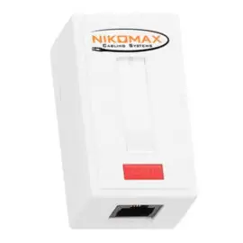 Компьютерная розетка настенная NikoMax NMC-WO1UE2-WT 1 порт, Кат.6, RJ45/8P8C, 110/KRONE, T568A/B, на печатной плате, неэкран., белая