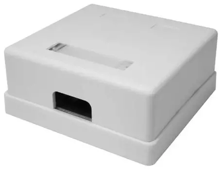 Розетка настенная SUPRLAN 10-0309-1 накладная RJ45 2 кат.5E UTP белый