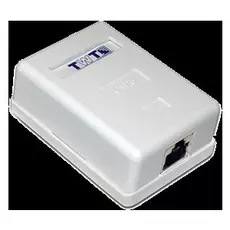 Компьютерная розетка настенная TWT TWT-SM1-45/S6-WH 1 порт RJ-45, категория 6, экранированная, белая