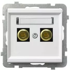 Розетка Ospel GGN-1R/m/00 для динамиков, одинарная, белый